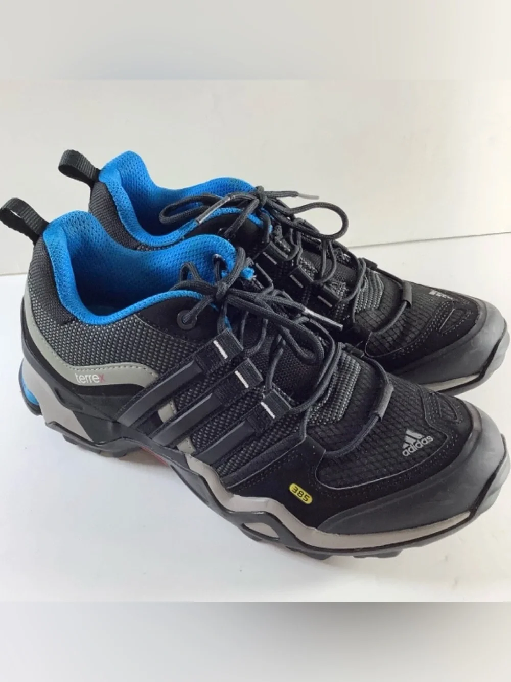 Adidas Terrex 385 Outdoor Ortholite Trail Hiking Shoes Black Blue Men 6.5